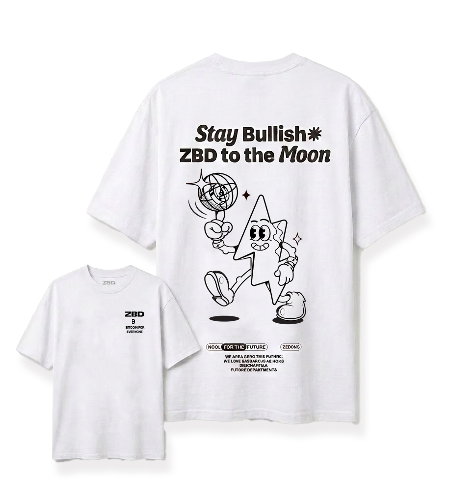Stay Bullish tee — light colourway