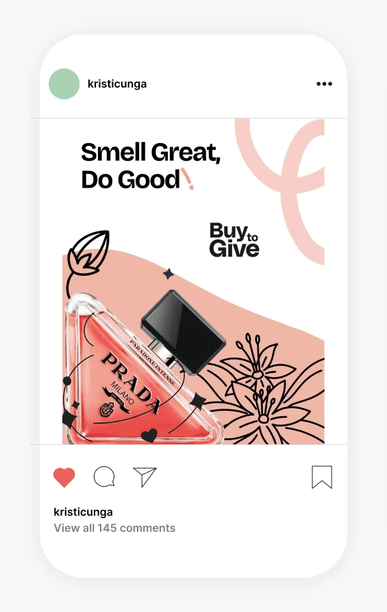 Smell Great, Do Good Prada perfume ad